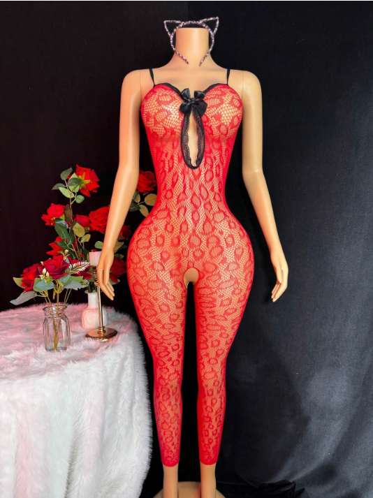Conjunto de lencería body stocking sexy para mujer