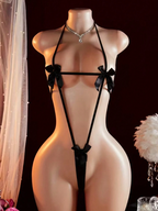 Mono sexy diseño de lazo, abertura en la entrepierna y espalda descubierta,